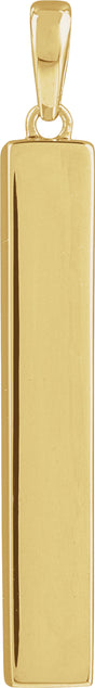 14K Yellow Gold Ash Holder Bar Pendant
