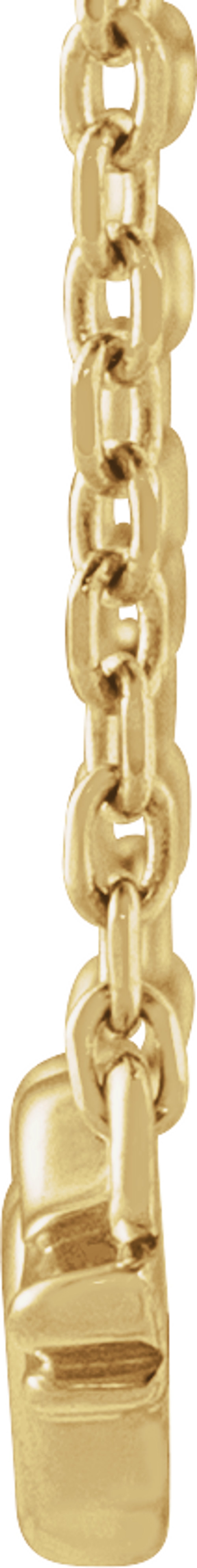 14K Yellow Gold Heart with Angel Wings 18" Necklace