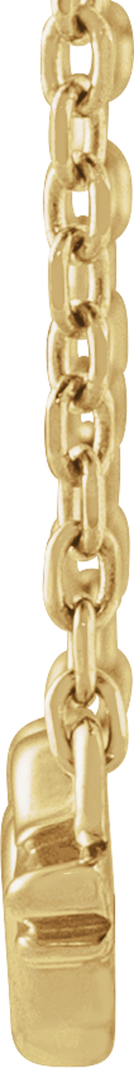 14K Yellow Gold Heart with Angel Wings 18" Necklace