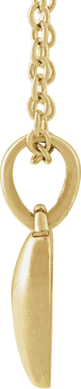 14K Yellow Gold Puffed Heart 16-18" Necklace