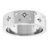 14K White Gold 1/8 CTW Natural Diamond Star Band Size 7