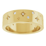 14K Yellow Gold 1/8 CTW Natural Diamond Star Band Size 7