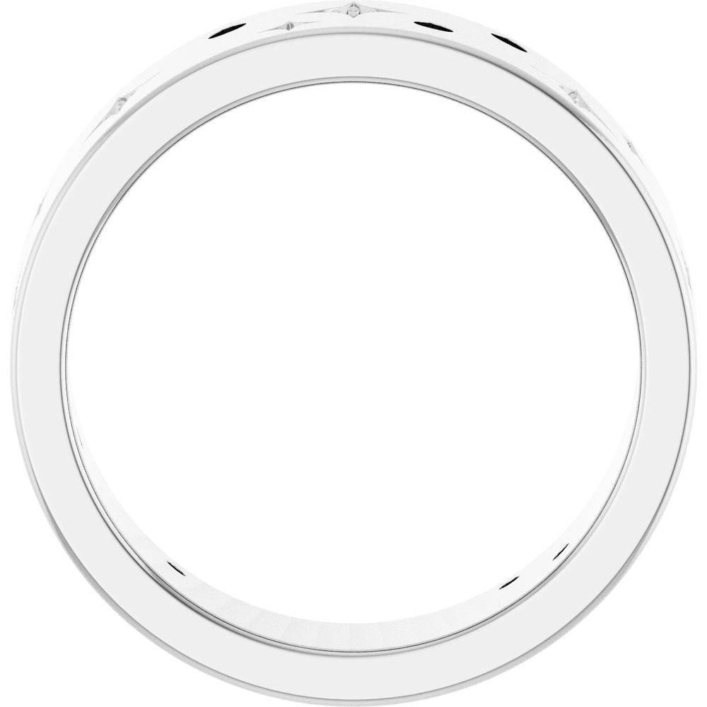 14K White Gold 1/8 CTW Natural Diamond Star Band Size 7