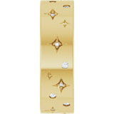 14K Yellow Gold 1/8 CTW Natural Diamond Star Band Size 7
