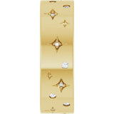 14K Yellow Gold 1/8 CTW Natural Diamond Star Band Size 7