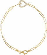 14K Yellow Gold 1/8 CTW Natural Diamond Heart 7" Bracelet
