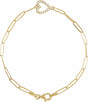 14K Yellow Gold 1/8 CTW Natural Diamond Heart 7" Bracelet