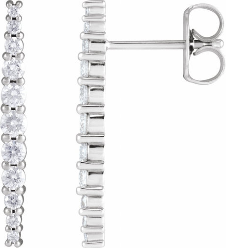 14K White 3/8 CTW Natural Diamond Earrings