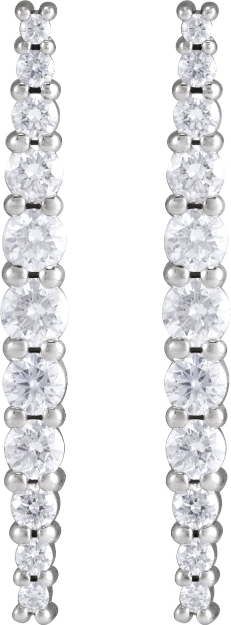 14K White 3/8 CTW Natural Diamond Earrings