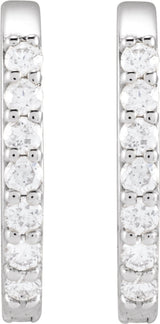 14K White Gold 1/6 CTW Natural Diamond 15 mm Hoop Earrings