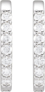 14K White Gold 1/6 CTW Natural Diamond 15 mm Hoop Earrings