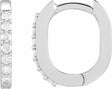 14K White Gold 1/8 CTW Natural Diamond 12 mm Hoop Earrings