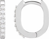 14K White Gold 1/8 CTW Natural Diamond 12 mm Hoop Earrings