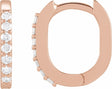 14K Rose Gold 1/8 CTW Natural Diamond 12 mm Hoop Earrings