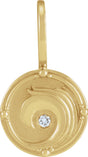 14K Yellow .015 CT Natural Diamond Water Element Charm/Pendant
