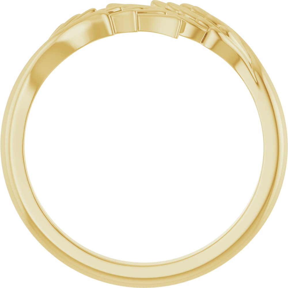14K Yellow Gold Angel Wings Ring
