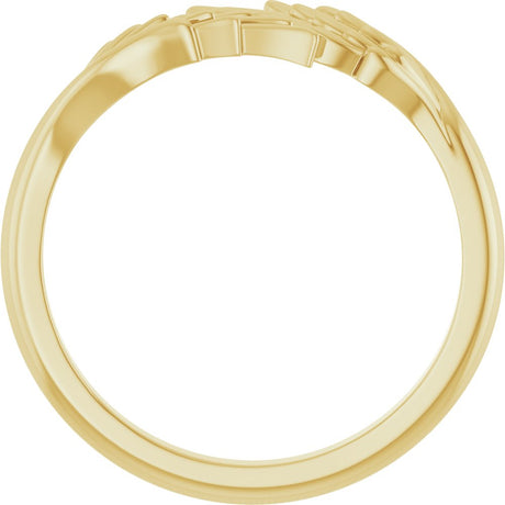 14K Yellow Gold Angel Wings Ring