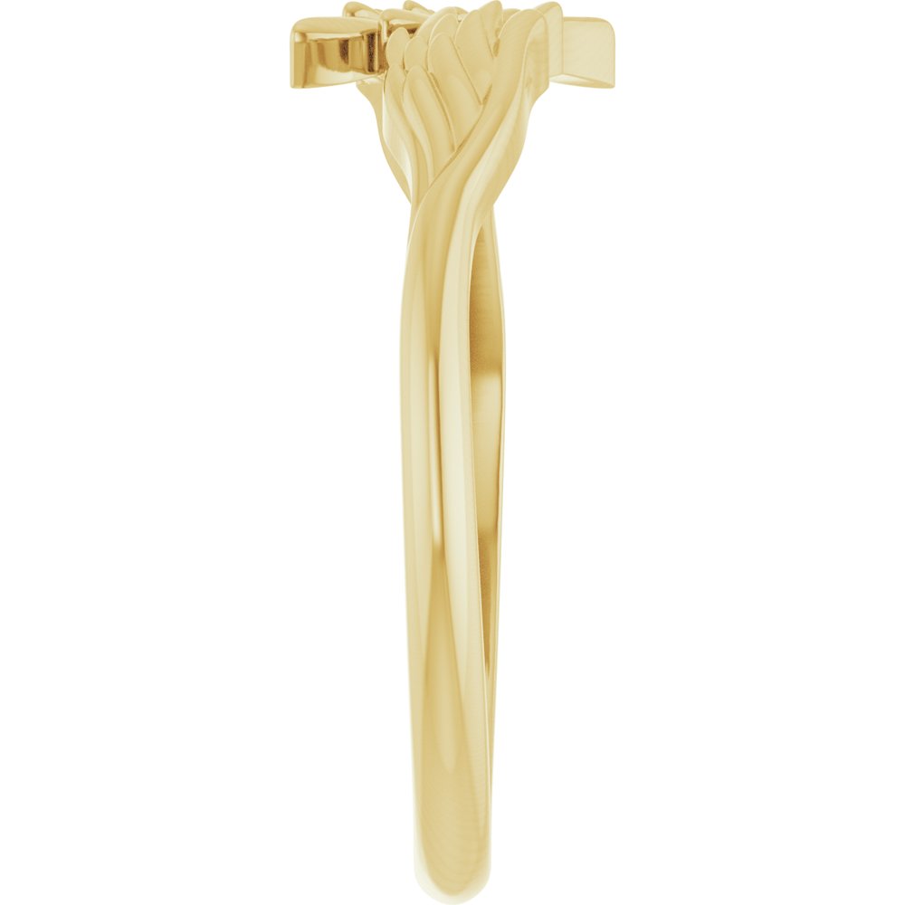 14K Yellow Gold Angel Wings Ring
