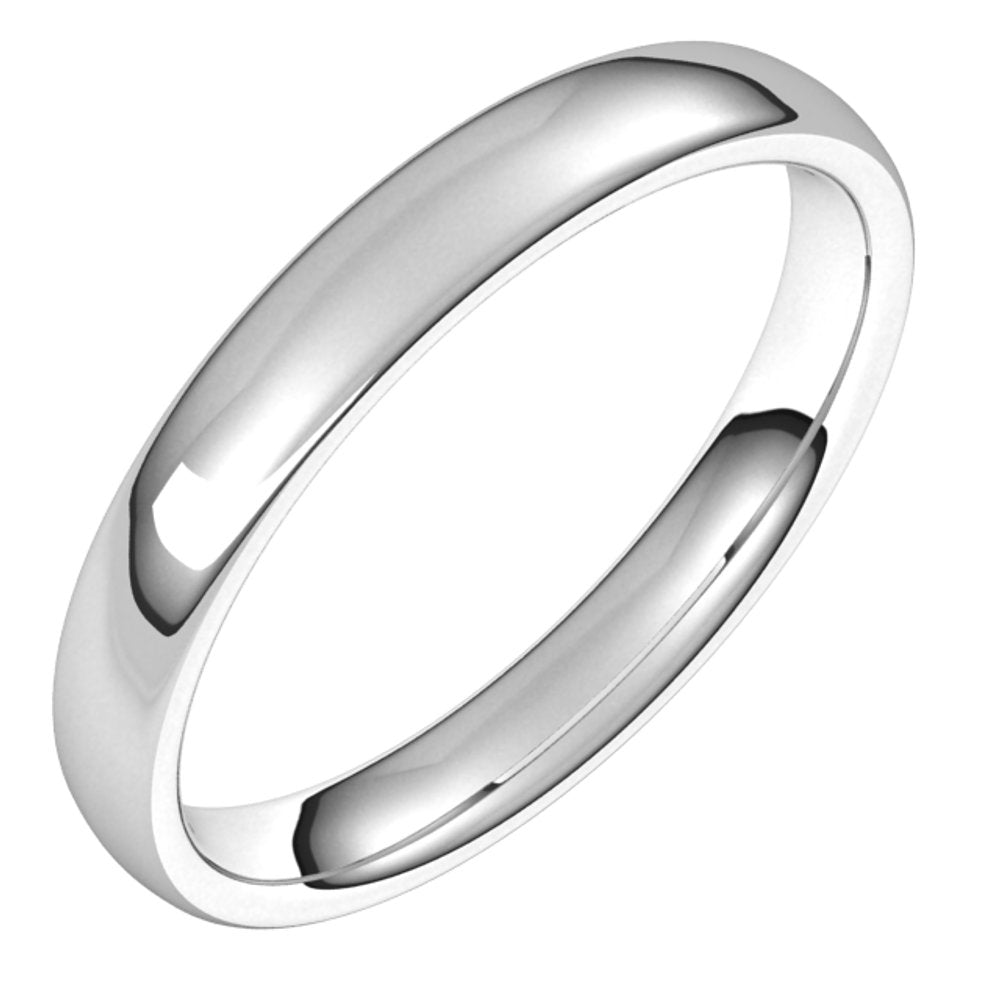 14K White 3.5 mm Comfort-Fit Standard Weight European-Style Band Size 6.5