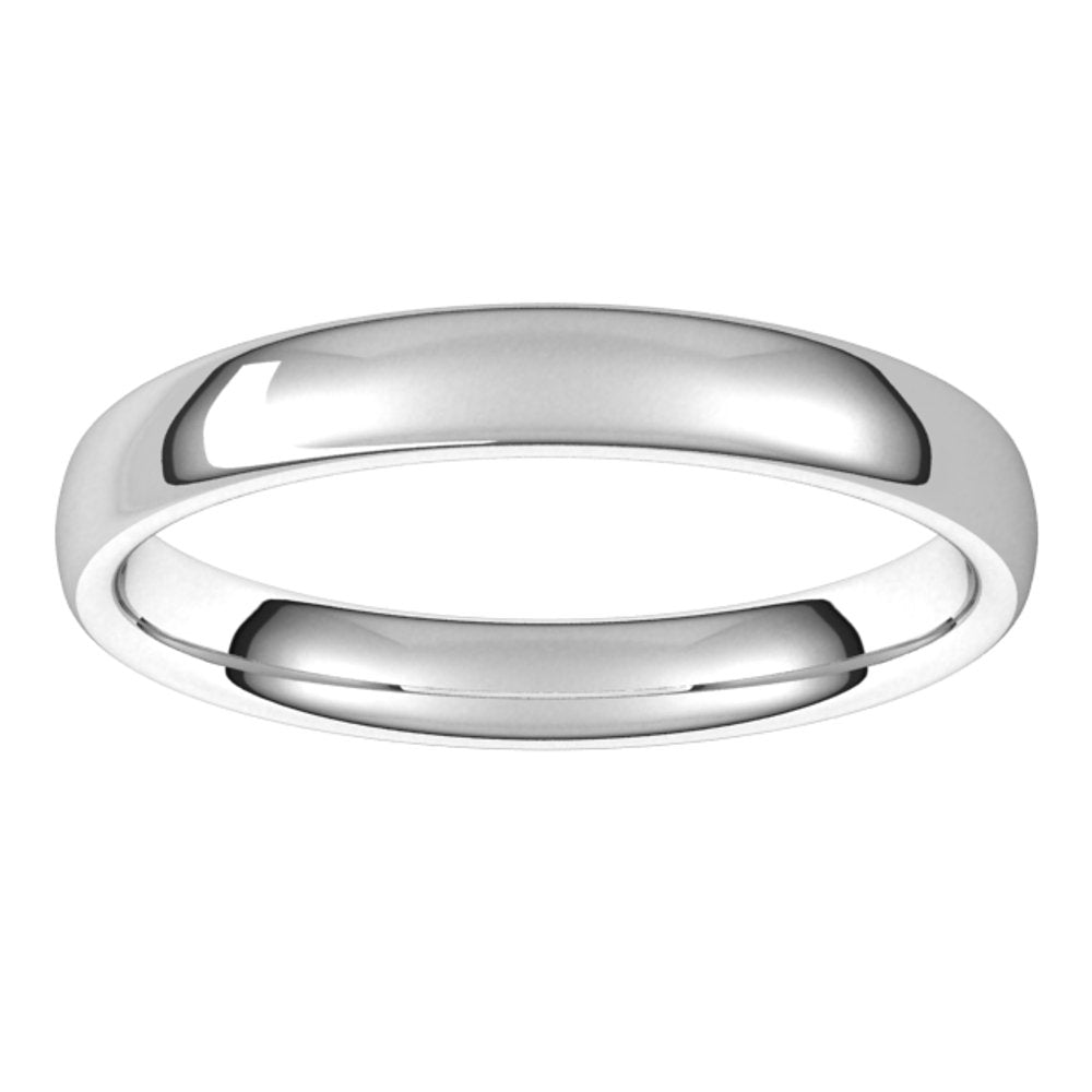 14K White 3.5 mm Comfort-Fit Standard Weight European-Style Band Size 6.5