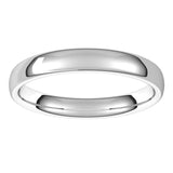 14K White 3.5 mm Comfort-Fit Standard Weight European-Style Band Size 6.5