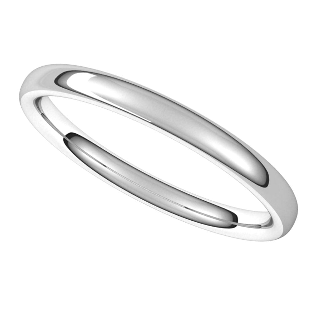 14K White Gold 2.5 mm Comfort-Fit European-Style Band Size 5.5