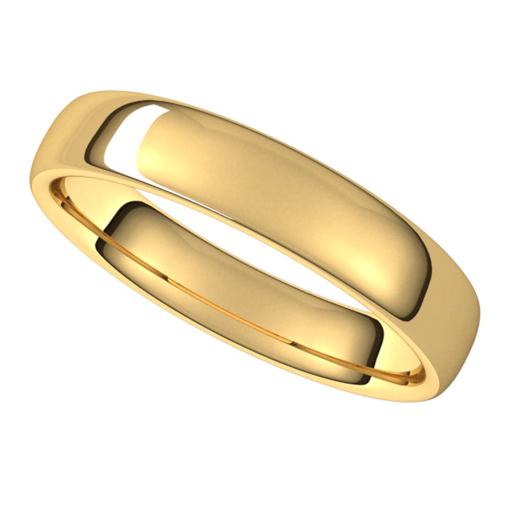 14K Yellow Gold 4.5 mm Comfort-Fit European-Style Band Size 5