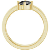 14K Yellow Natural Gray Spinel Asymmetric Solitaire Ring