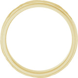 14K Yellow Gold 6 mm Stepped-Edge Textured Comfort-Fit Flat Band Size 6.5