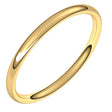 18K Yellow Gold 2 mm Lightweight Comfort-Fit European-Style Band Size 5