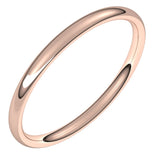 14K Rose 2 mm Lightweight Comfort-Fit European-Style Band Size 6
