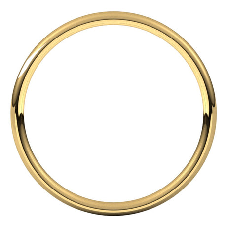 14K Yellow Gold 2 mm Lightweight Comfort-Fit European-Style Band Size 5