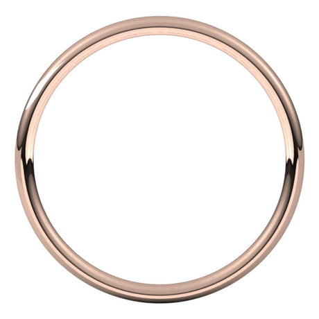 18K Rose 2 mm European Light Band Size 5