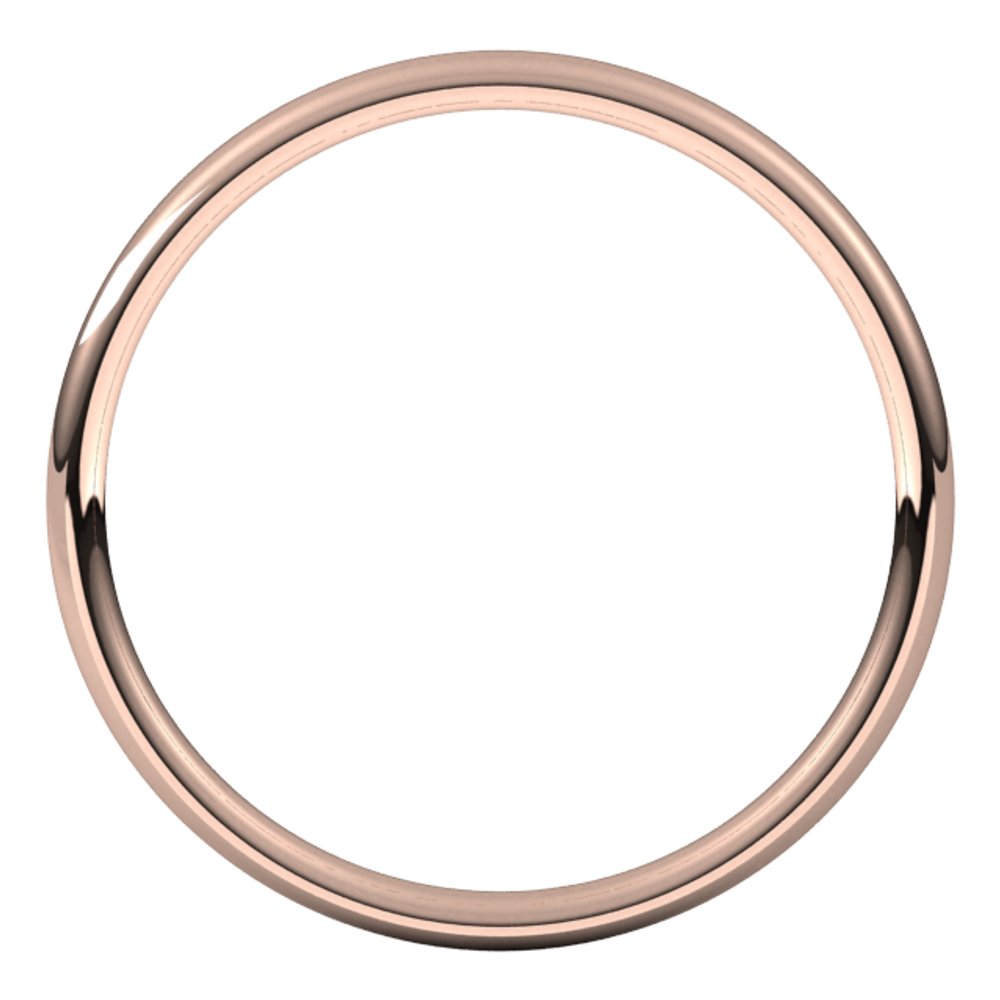 14K Rose 2 mm Lightweight Comfort-Fit European-Style Band Size 6