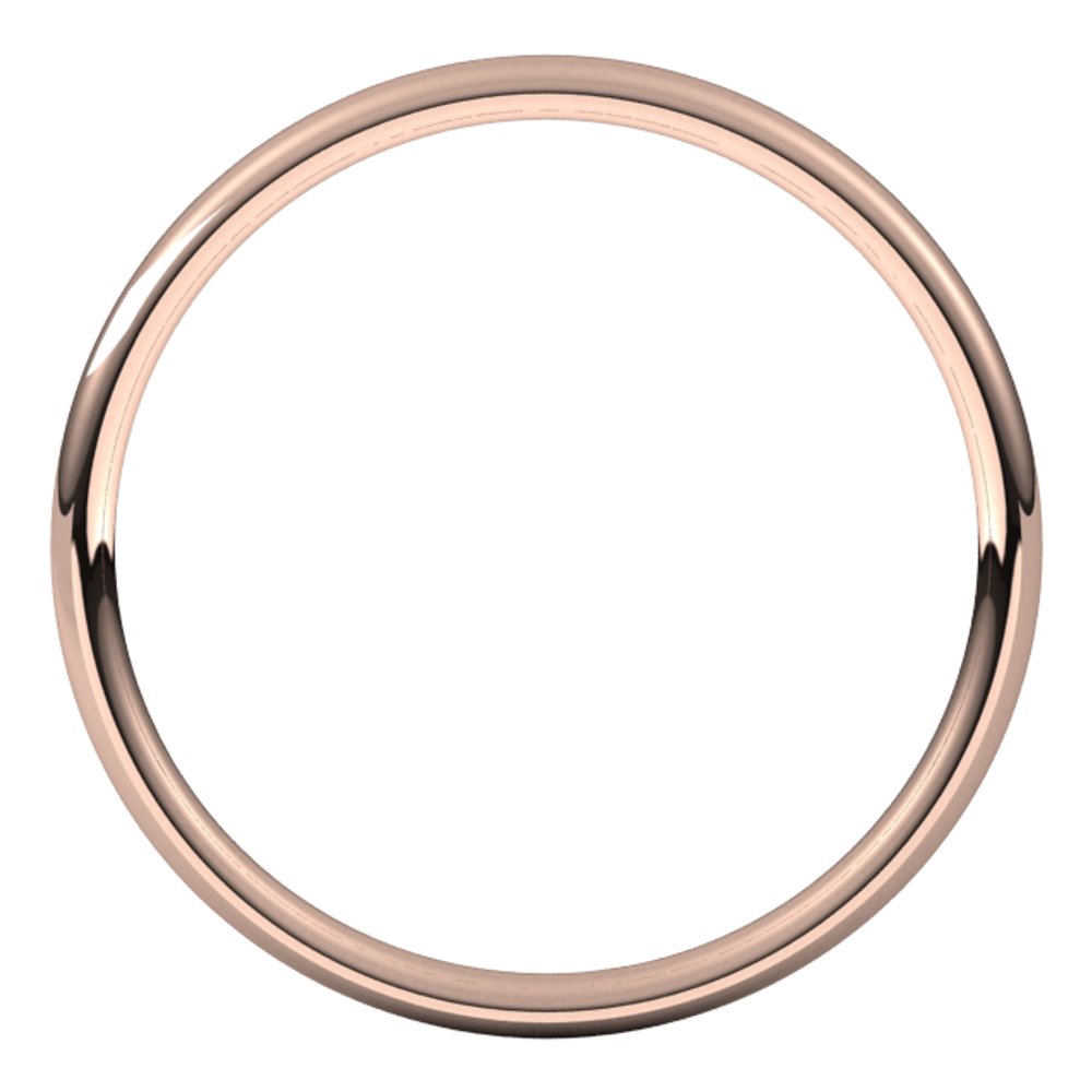 14K Rose 2 mm Comfort-Fit Lightweight European-Style Band