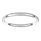 14K White 2 mm Lightweight Comfort-Fit European-Style Band