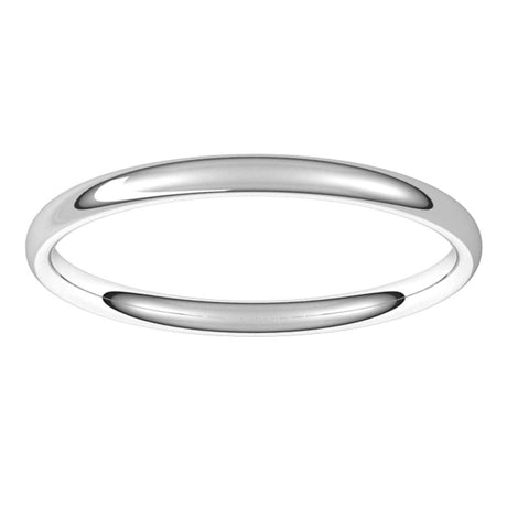 14K White Gold 2 mm Lightweight Comfort-Fit European-Style Band Size 6