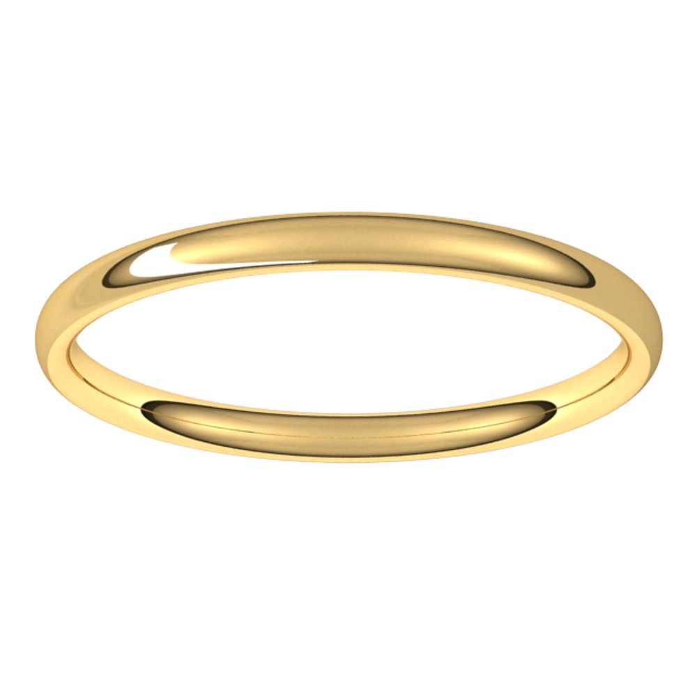 14K Yellow 2 mm Comfort-Fit Lightweight European-Style Band