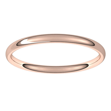 14K Rose 2 mm Comfort-Fit Lightweight European-Style Band