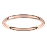 14K Rose 2 mm Lightweight Comfort-Fit European-Style Band Size 6