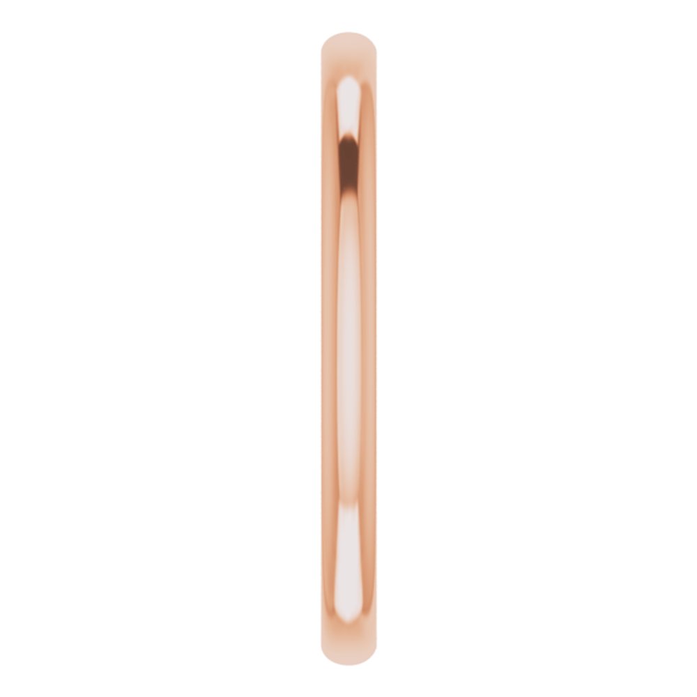 14K Rose Gold 2 mm Lightweight Comfort-Fit European-Style Band Size 7