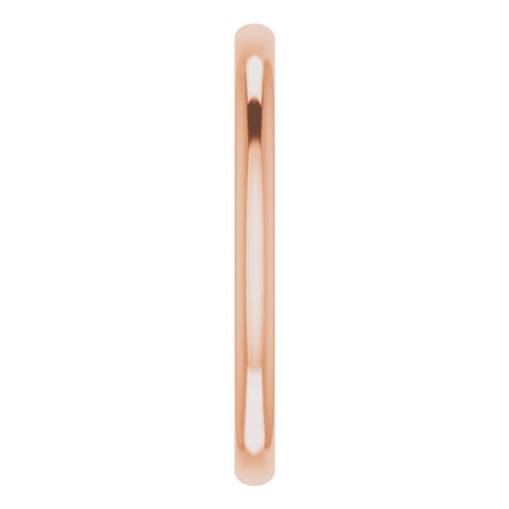 14K Rose Gold 2 mm Lightweight Comfort-Fit European-Style Band Size 7