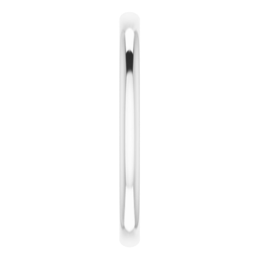 14K White Gold 2 mm Lightweight Comfort-Fit European-Style Band Size 6