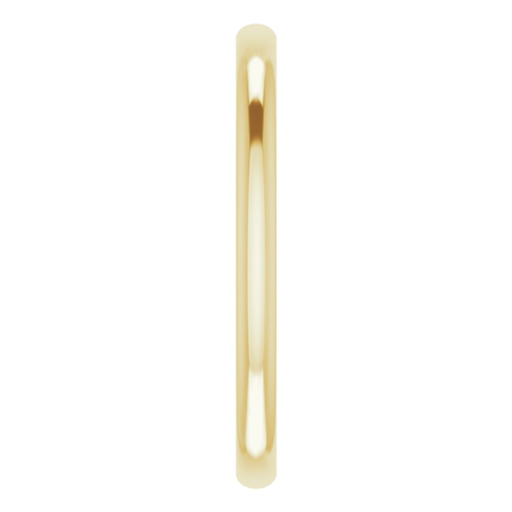 14K Yellow Gold 2 mm Lightweight Comfort-Fit European-Style Band Size 4