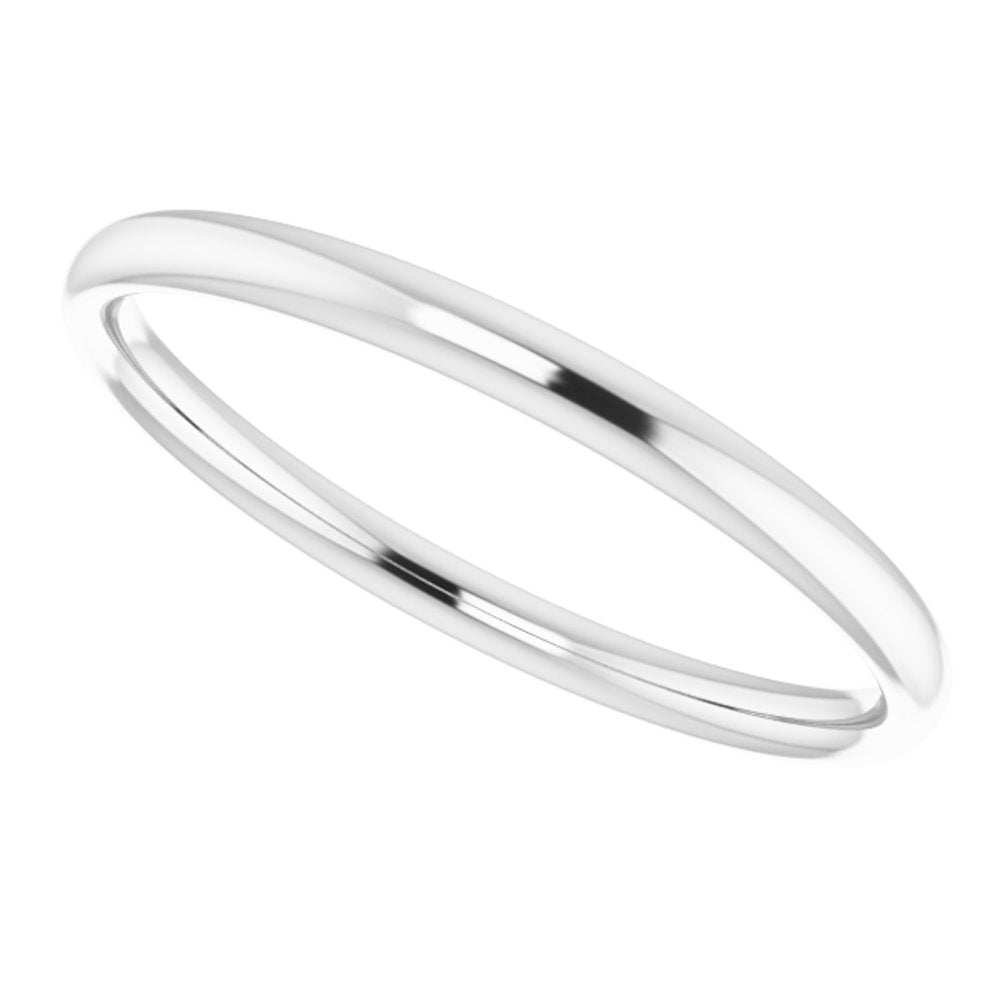 14K White Gold 2 mm Lightweight Comfort-Fit European-Style Band Size 6