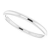 14K White Gold 2 mm Lightweight Comfort-Fit European-Style Band Size 6