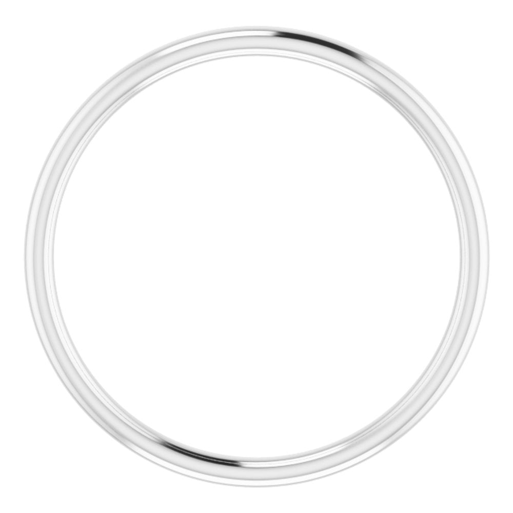 14K White Gold 2 mm Lightweight Comfort-Fit European-Style Band Size 6