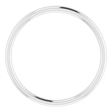 14K White Gold 2 mm Lightweight Comfort-Fit European-Style Band Size 6