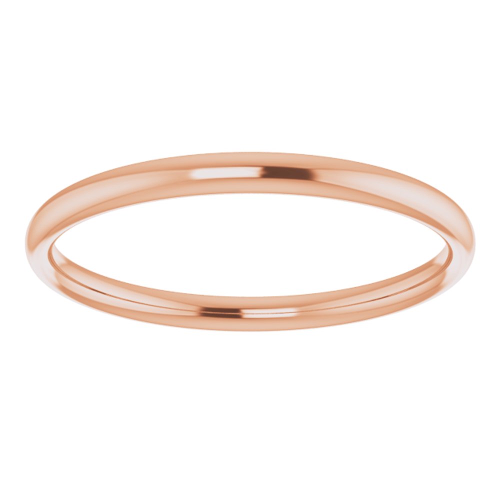 14K Rose Gold 2 mm Lightweight Comfort-Fit European-Style Band Size 7