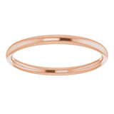 14K Rose Gold 2 mm Lightweight Comfort-Fit European-Style Band Size 7